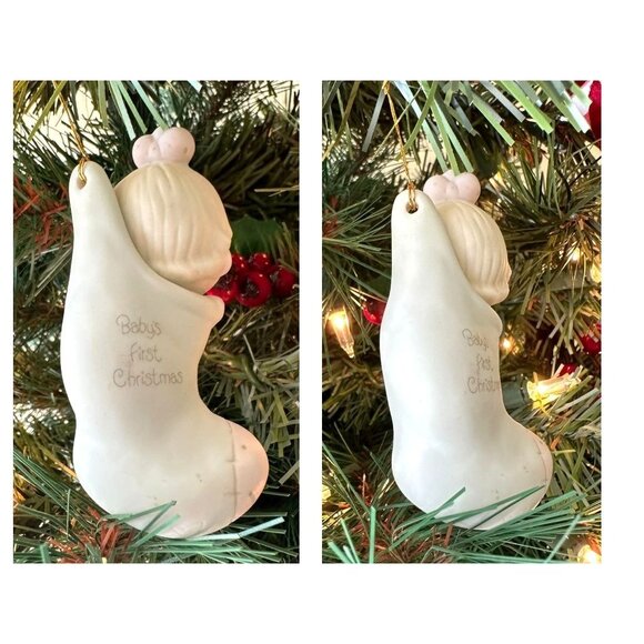 Vtg 1982 Precious Moments Babys First Christmas Ornament Enesco Birthday Club - Picture 8 of 12